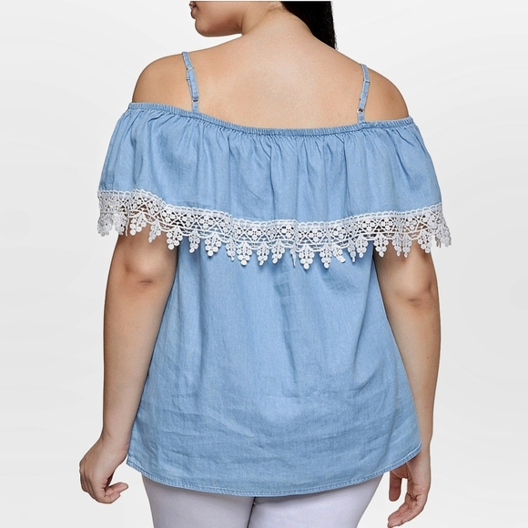 Plus Size Chambray Top - Picture 2 of 3